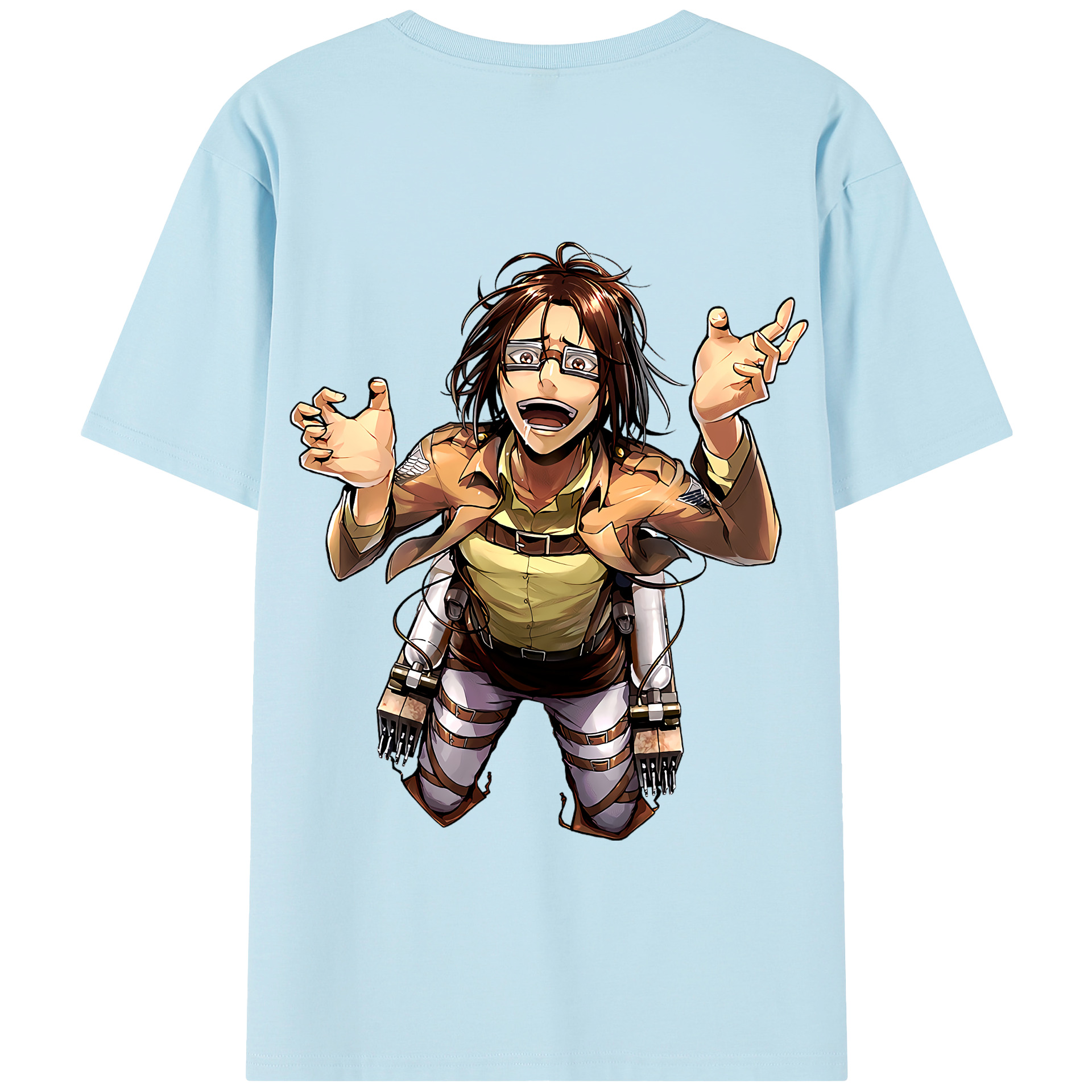（画像用） 進撃の巨人 ハンジ·ゾエ Attack on Titan Hanji Zoe 綿100％半袖Tシャツ（背面プリント）